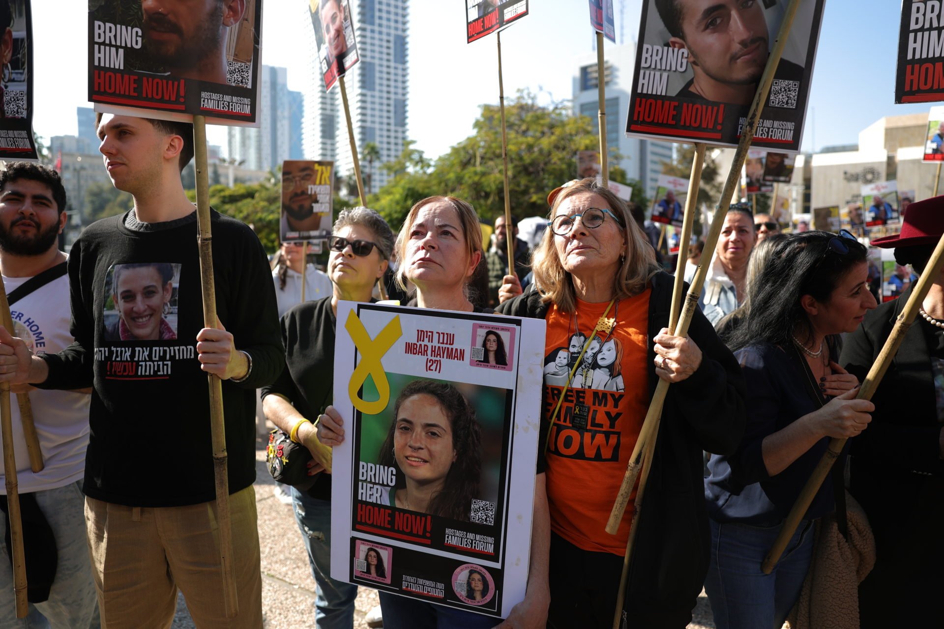 People In Tel Aviv Celebrate As Israeli Hostage Agam Berger Is Released