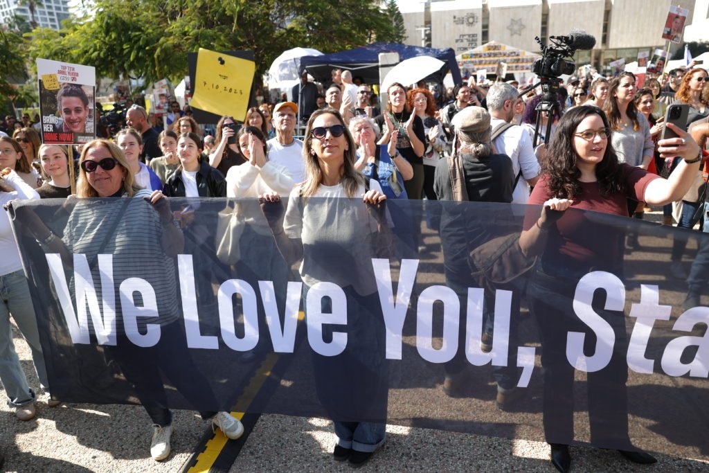 People In Tel Aviv Celebrate As Israeli Hostage Agam Berger Is Released