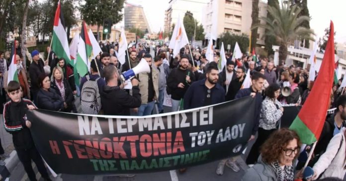 Protesters Rally In Nicosia Ahead Of Israeli President's Visit (photos+videos)