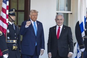 Israeli Prime Minister Netanyahu Meets With Us President Donald Trump At White House