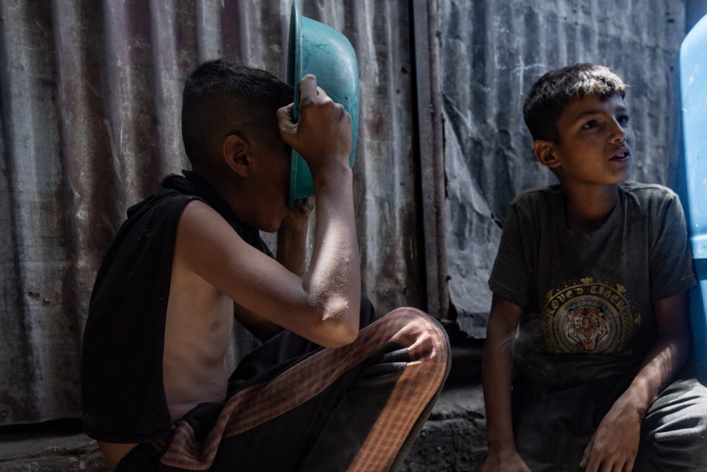 Hundreds Of Gazans Wait For Food At Charity Kitchen