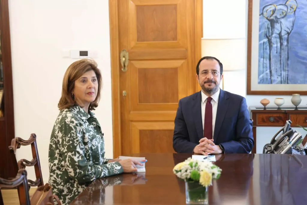 Maria Angela Holguin Cuellar President Christodoulides