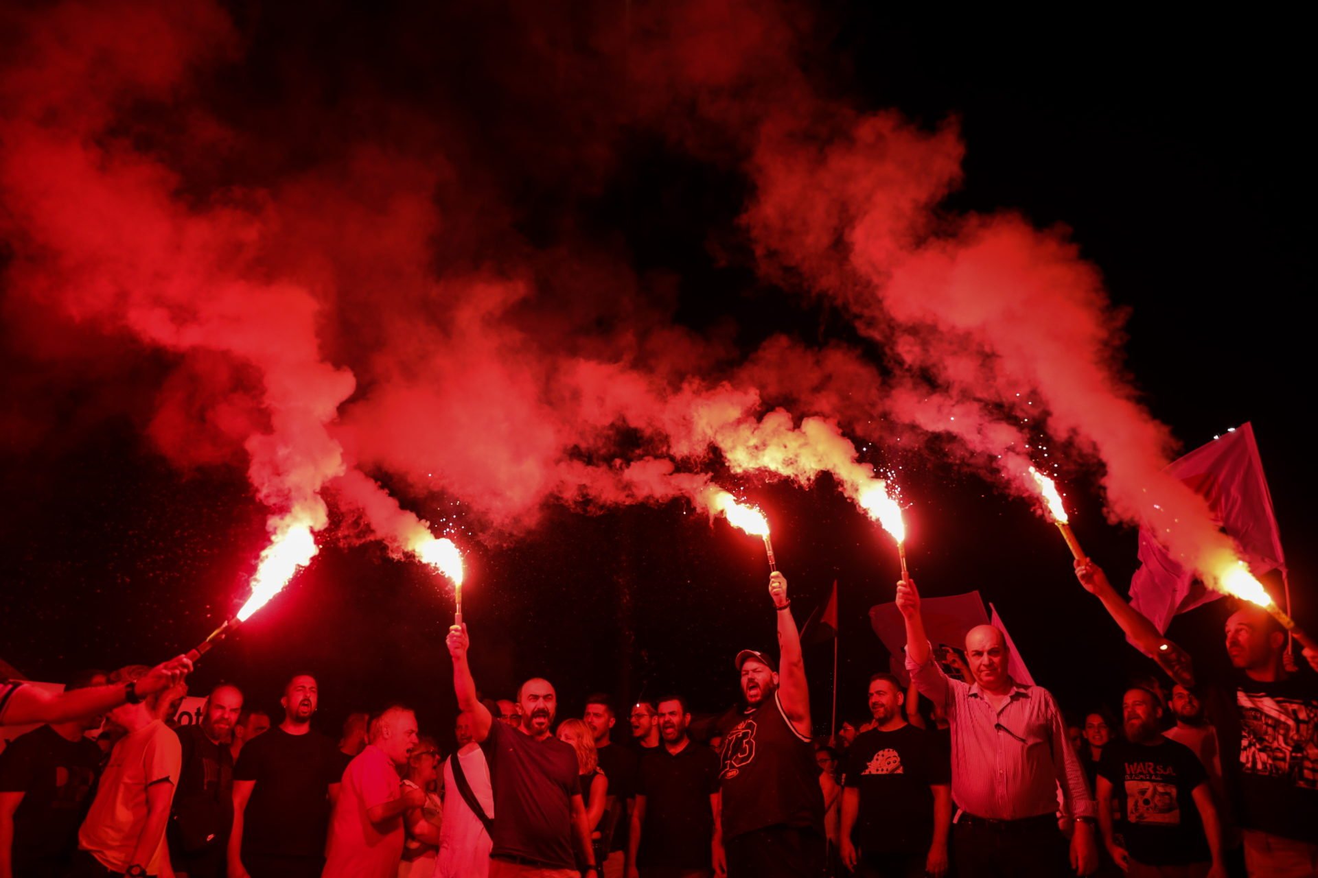 Protest At Greek Port Against Cargo Bound For Israel