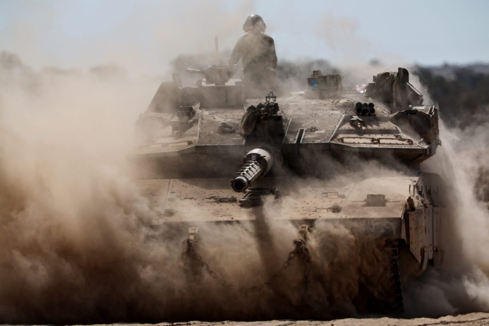 Istaeli Tanks Patrol Gaza Border