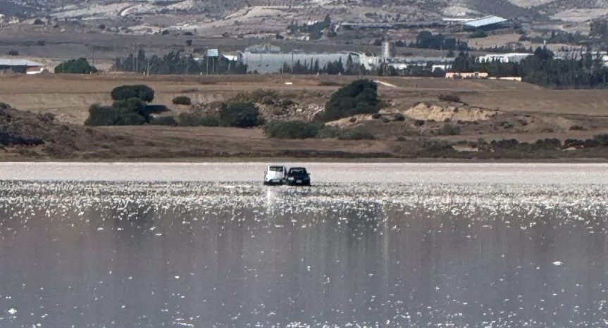 Son Tries To Cross Larnaca Salt Lake, Traps Two Cars In Mud After Rescue Attempt Fails