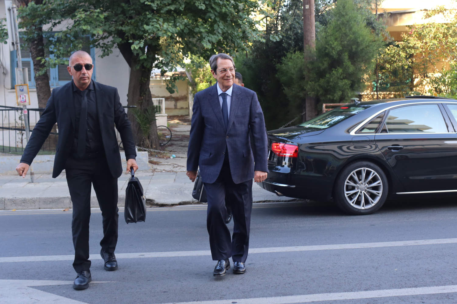 Former President Anastasiades Arrives To Testify In A Corruption Investigation Against Him. April 28. Mattpress.