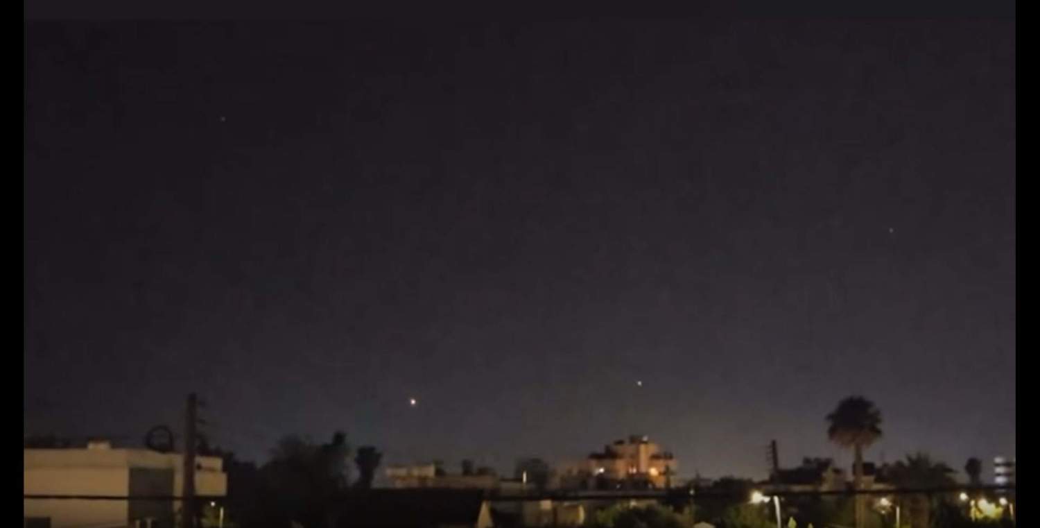 Missiles Visible From Cyprus As Iran Launched A Attack On Israel. June 13. Screengrab From Facebook Video.