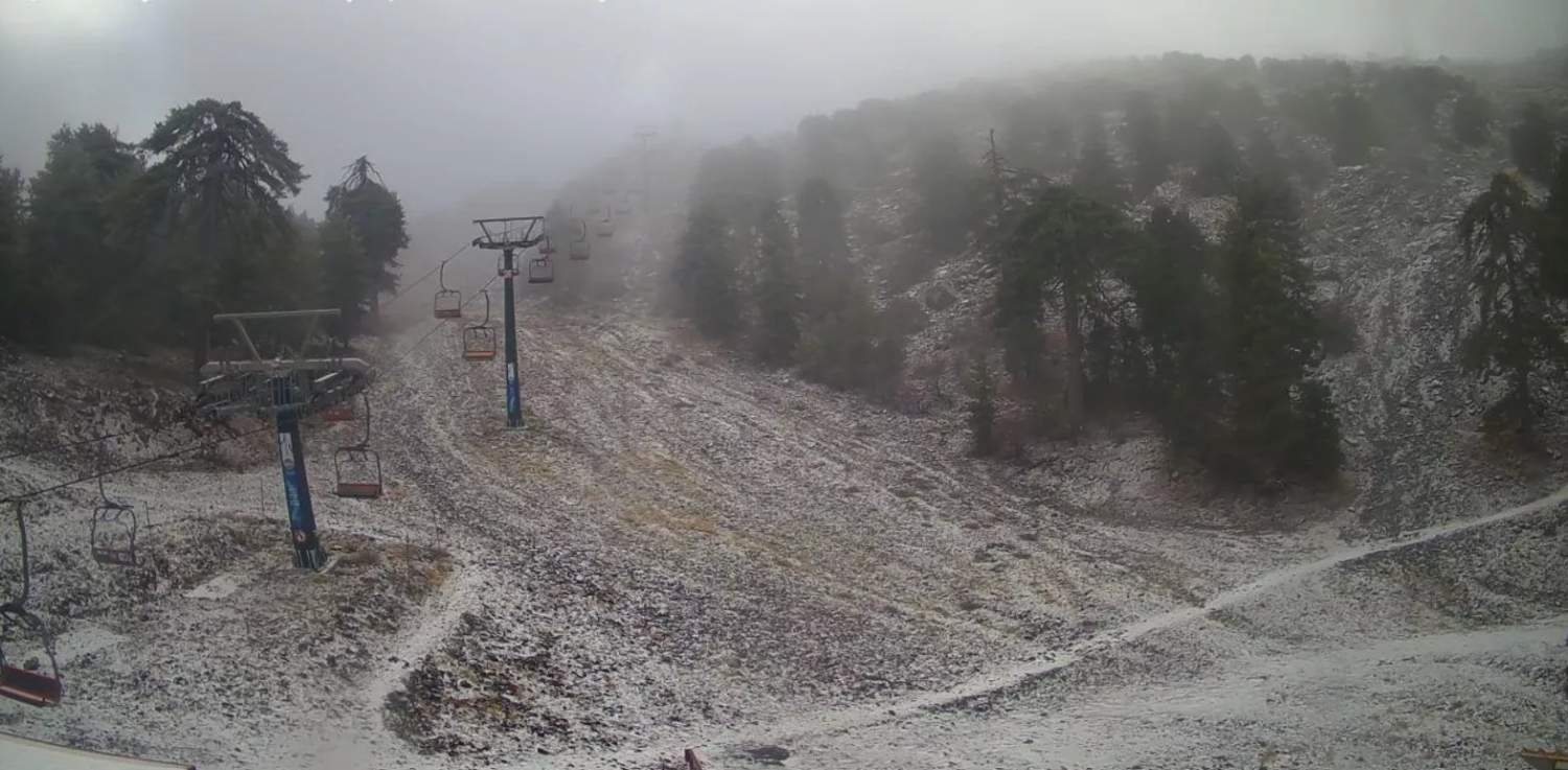 Troodos Sees Second Snowfall Of Winter As Cold Front Passes Through Cyprus (photos)