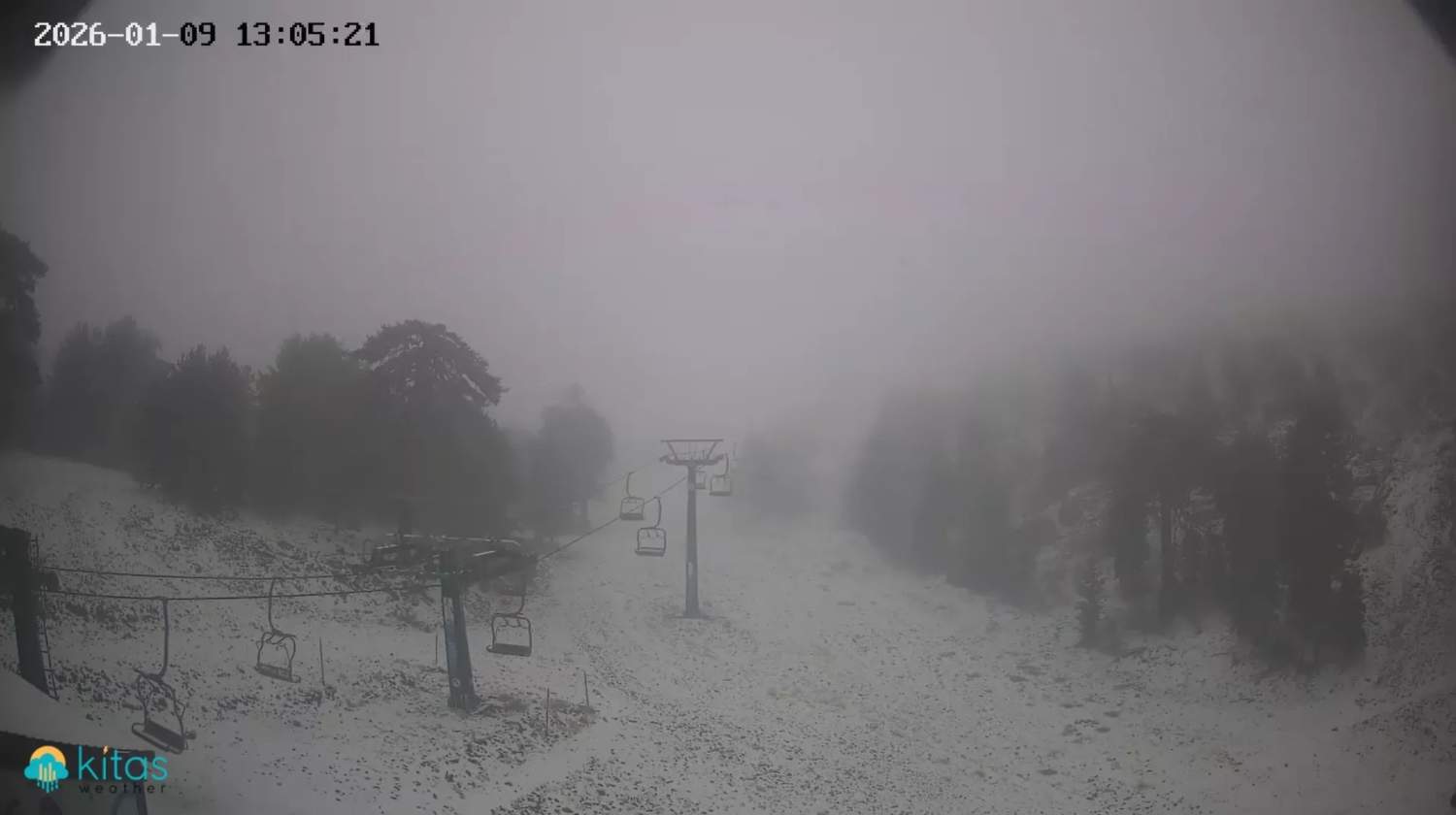 Troodos Roads Slippery And Dangerous As Snowfall And Dense Fog Hit Peak