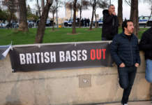 Anti War Activists In Cyprus Stage A Protest Against U.s. And Israeli Led Strikes Against Iran, As Well As The Presence Of British Bases On The Island, In Limassol