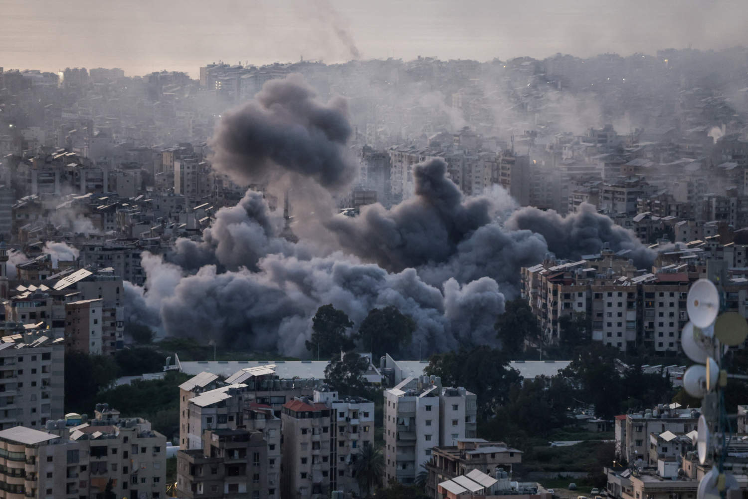 Smoke Rises After An Israeli Strike On Beirut's Southern Suburbs