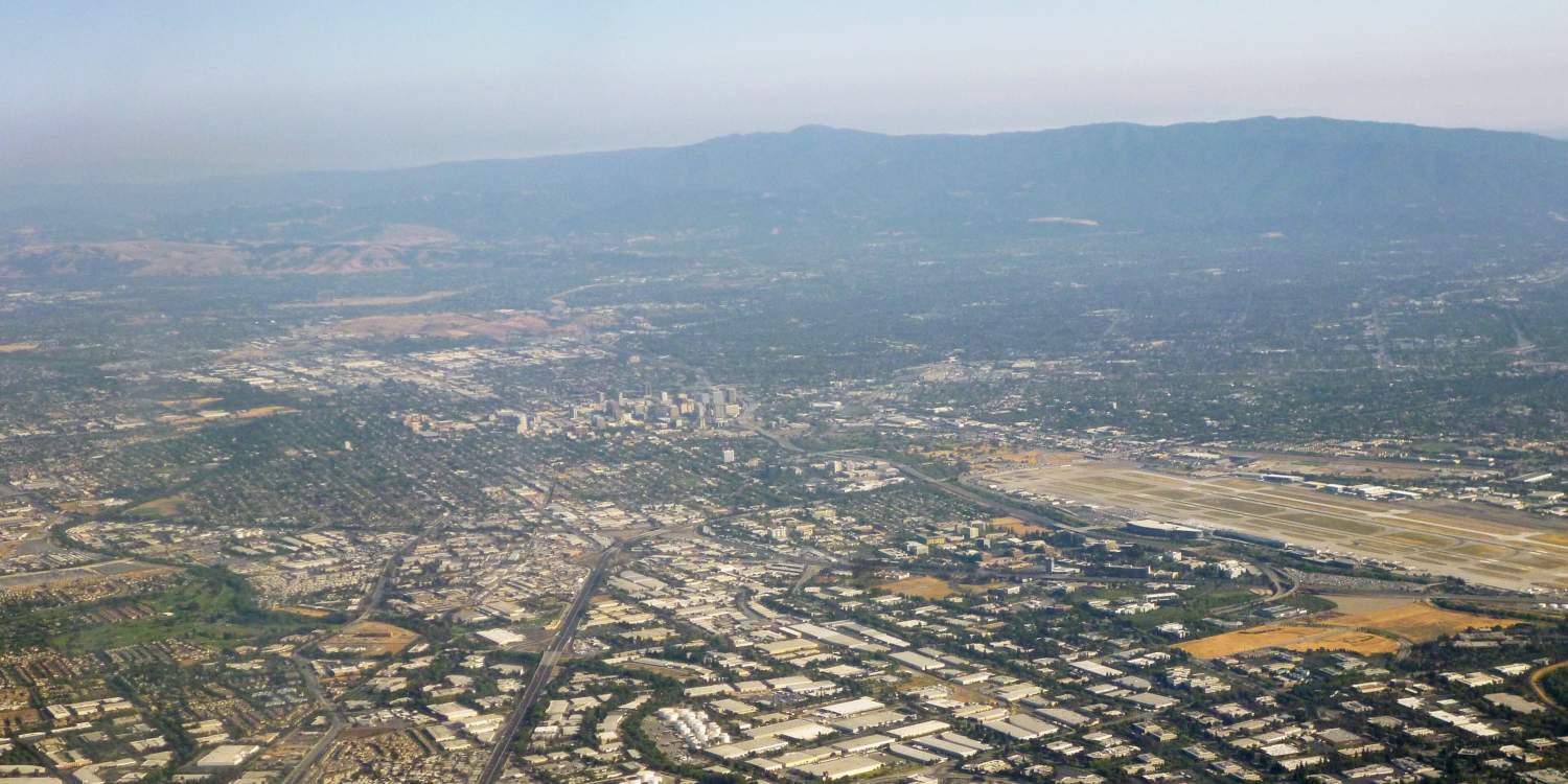 3840px Silicon Valley, Facing Southward Towards Downtown San Jose, 2014 (cropped)