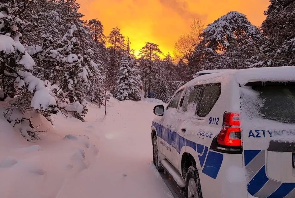 Troodos Roads Restricted By Snow, Ice And Fog As Landslide Closes Lane Near Agia Marina Xyliatou