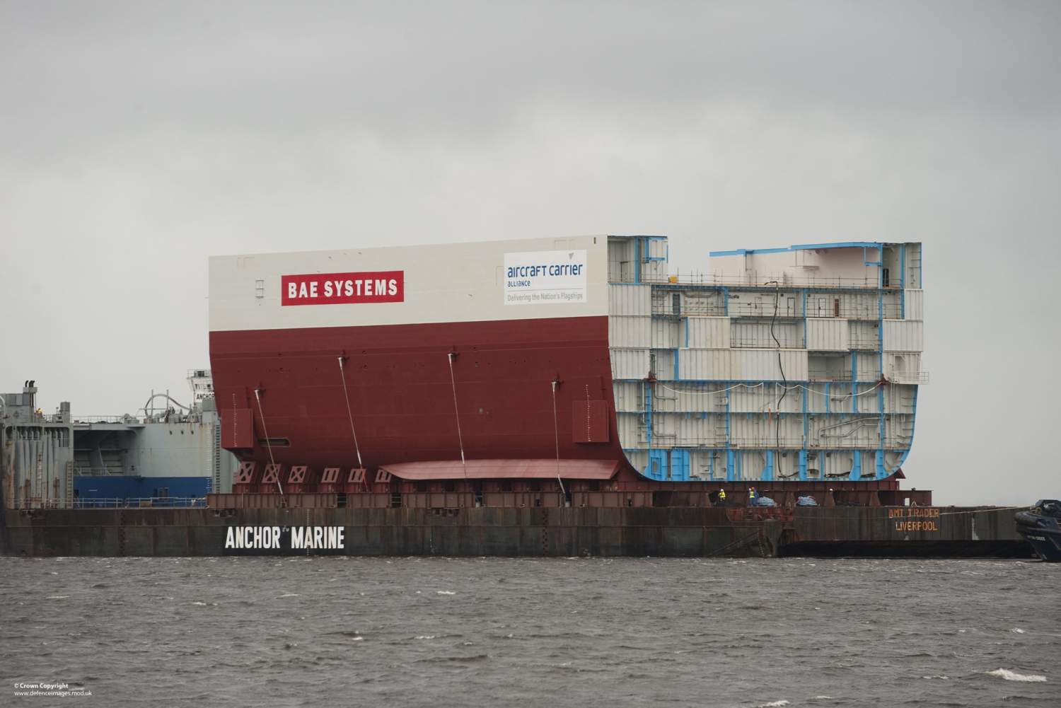 A Section Of Hms Queen Elizabeth Being Delivered To Rosyth