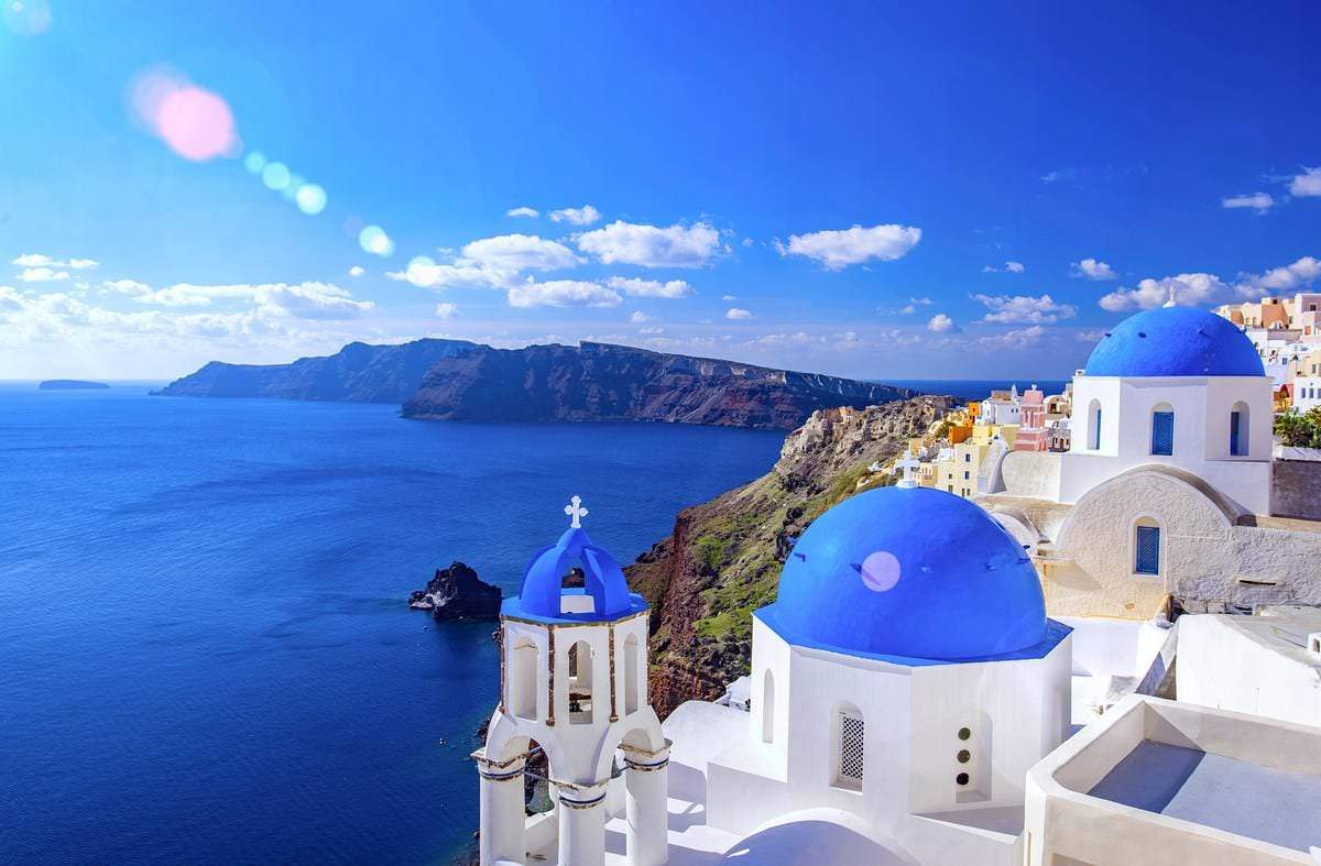 Santorini Blue Domes