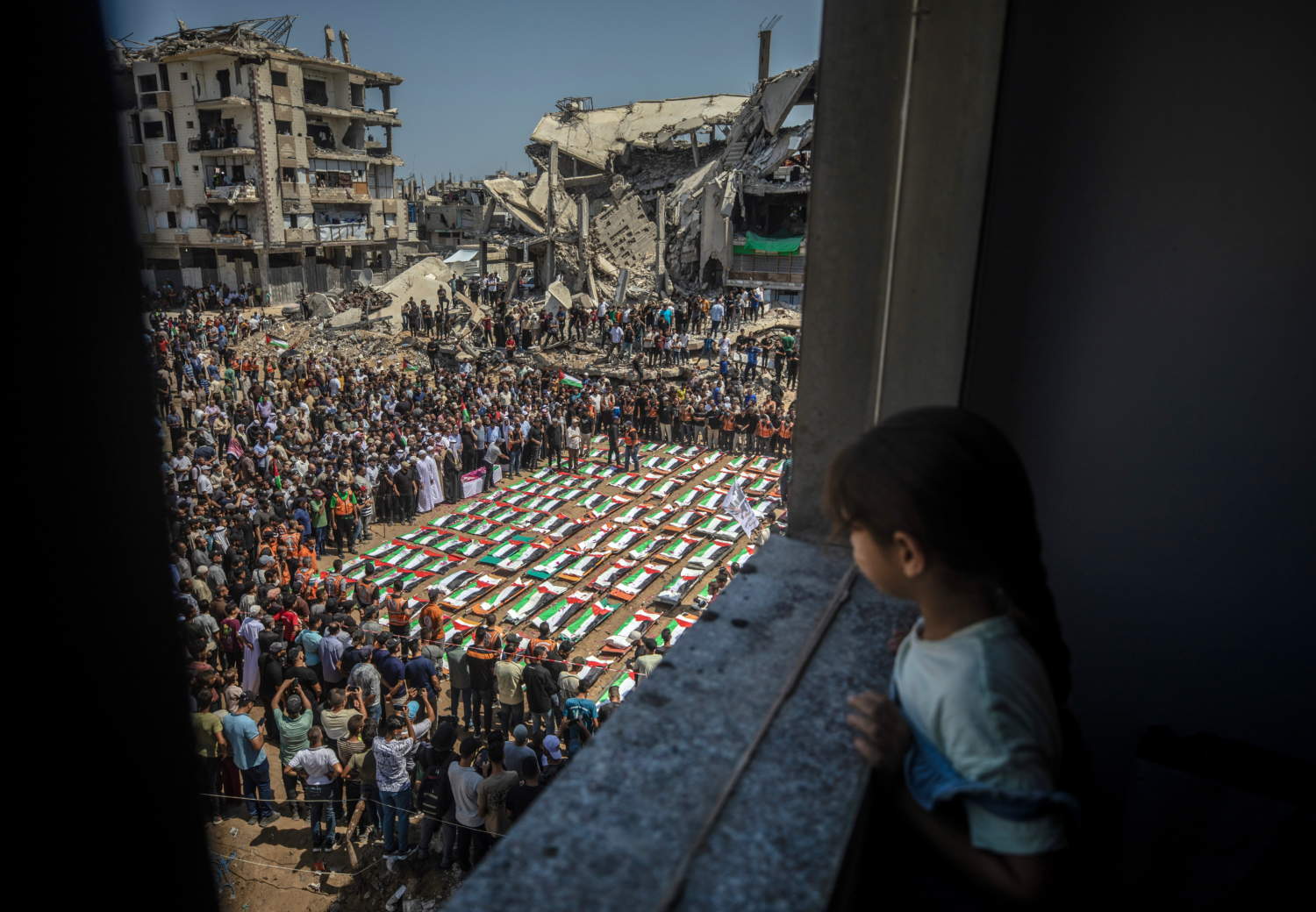 Funeral For 112 Family Members Recovered From 2023 Airstrike In Gaza City