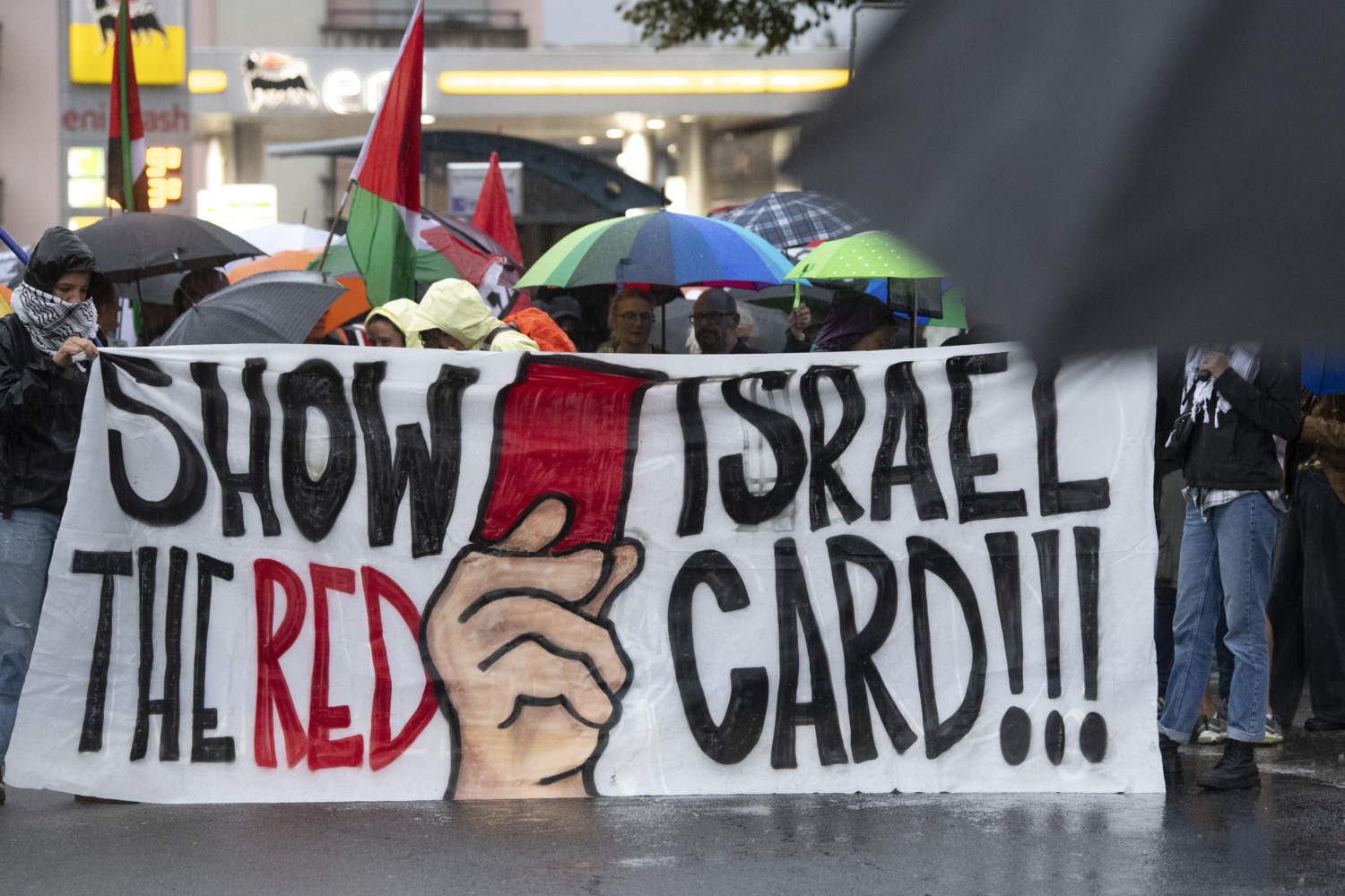 Protesters Demonstrate Against Lugano Maccabi Tel Aviv Match