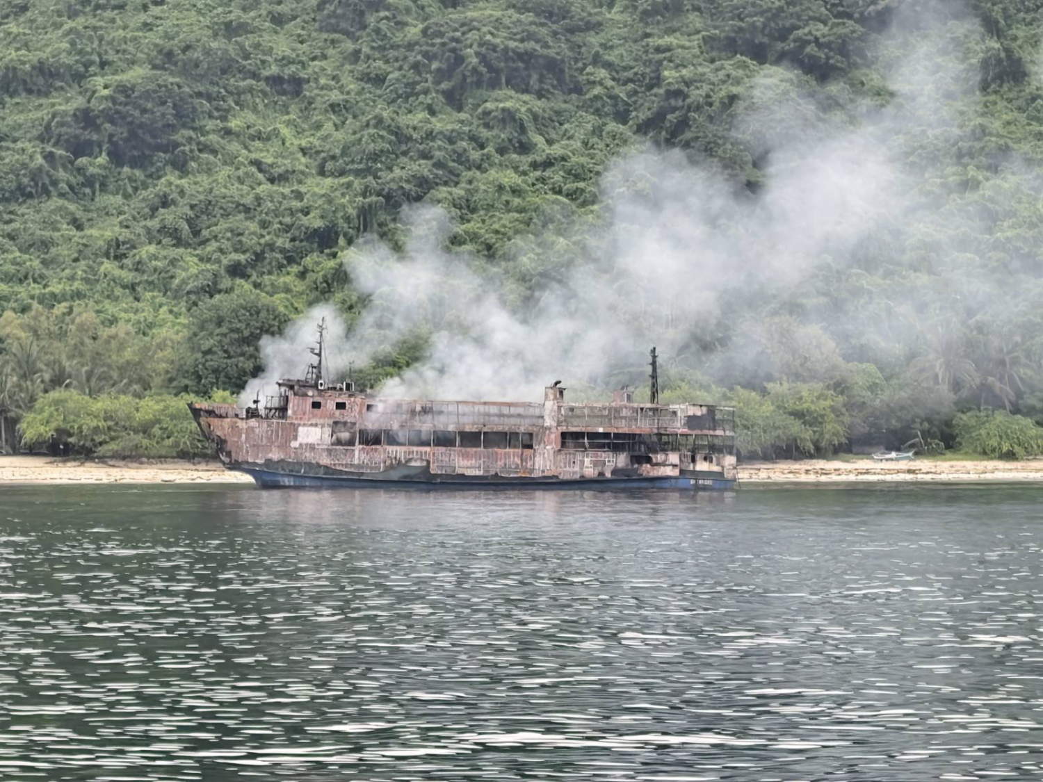 Aftermath Of Ferry Fire Off The Coast Of Philippine Province Of Palawan