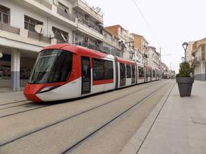 Tram In Sétif Pedestrianised City Centre, Sétif, Algeria June 2024