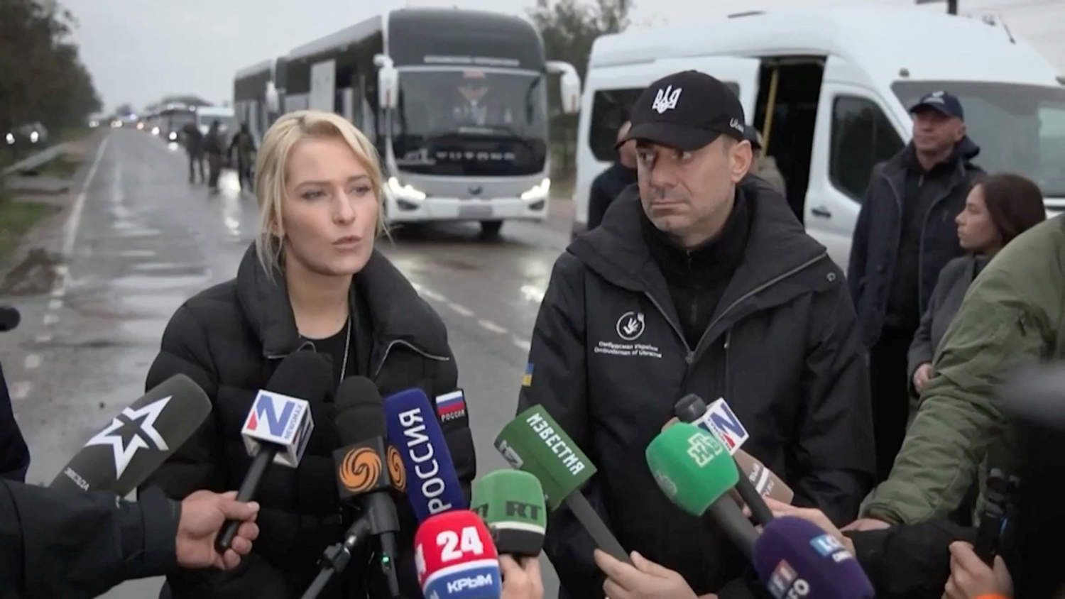Aid Convoy Sets Off For Russian Held Town Of Oleshky In Ukraine