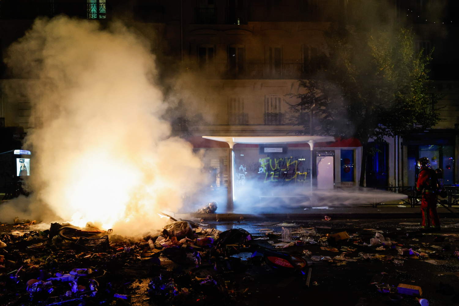 Police Clash With Protesters During Second Day Of High Cost Of Living Protests In Paris