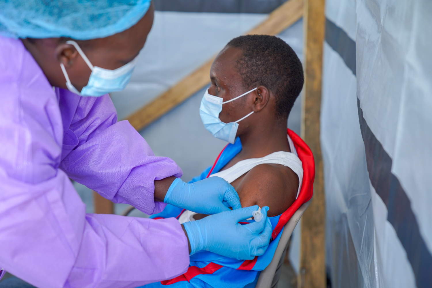 People Take Part In A Clinical Trial Of Tumaini Vaccine In Bunia, Dr Congo