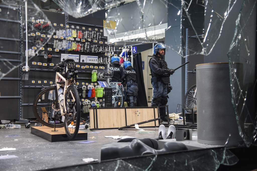 Unrest In Central Milan Following Cost Of Living Protests